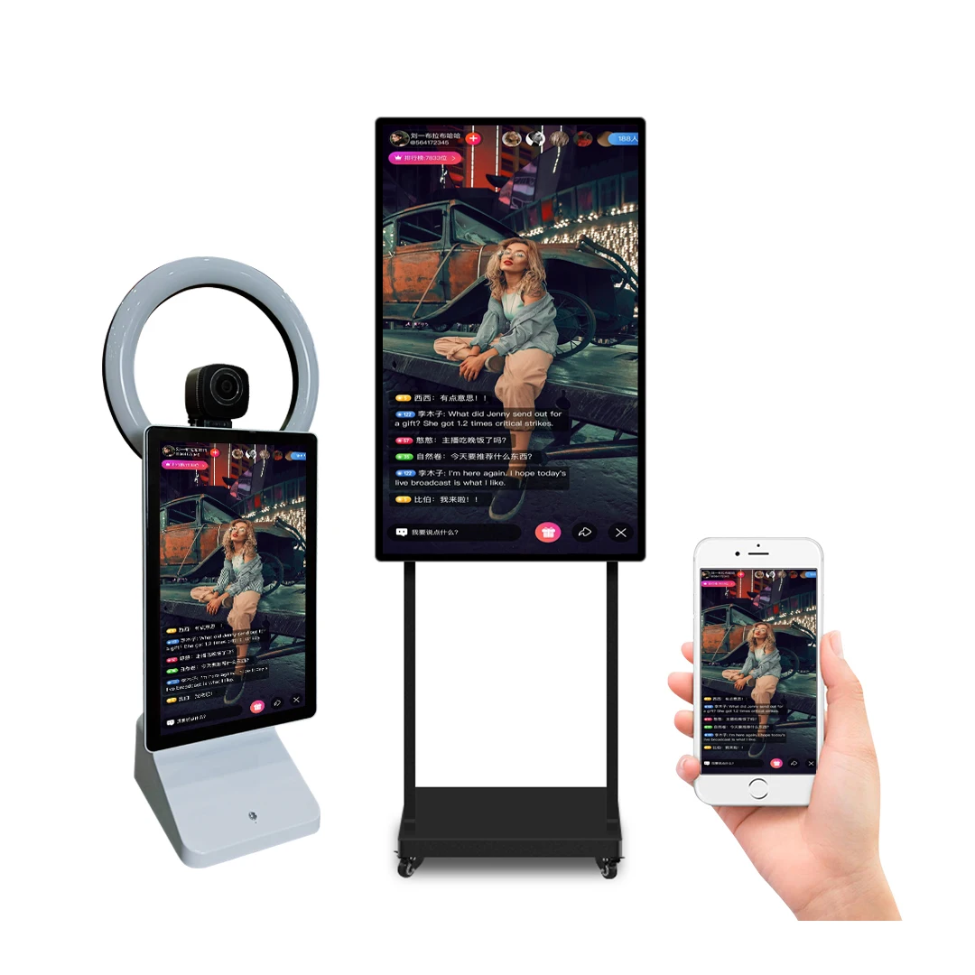 32 43 49 55 Inch Internet Mobile Live Interactive Broadcast Screen Facebook Live Broadcasting Video Live Streaming Equipment