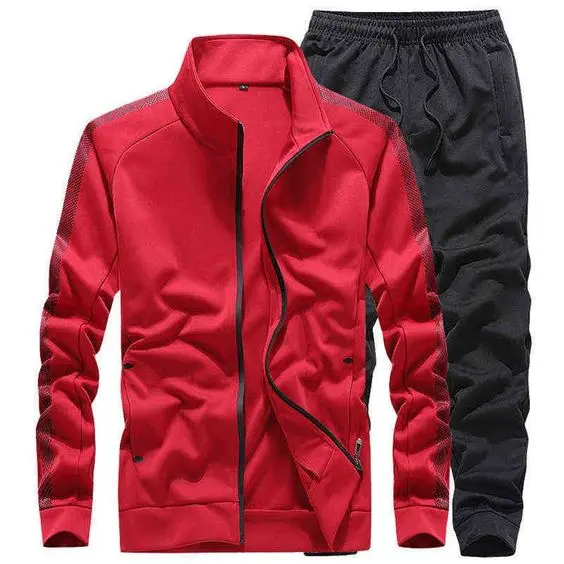 Wholesale Tracksuit Set Mens for Gym Wear Heavyweight Fleece Hoodie and Lightweight Athletic Tracksuit for Outdoor Activities