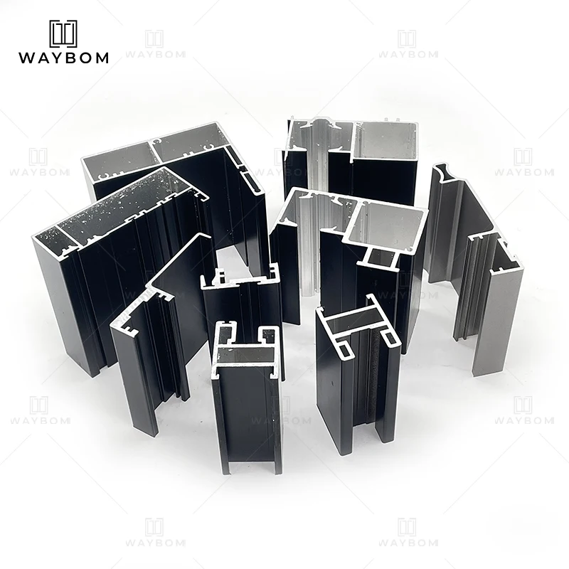 Waybom aluminum 2023 slim structural profiles of slide door slim sliding doors kitchen door partition profile with soft closing
