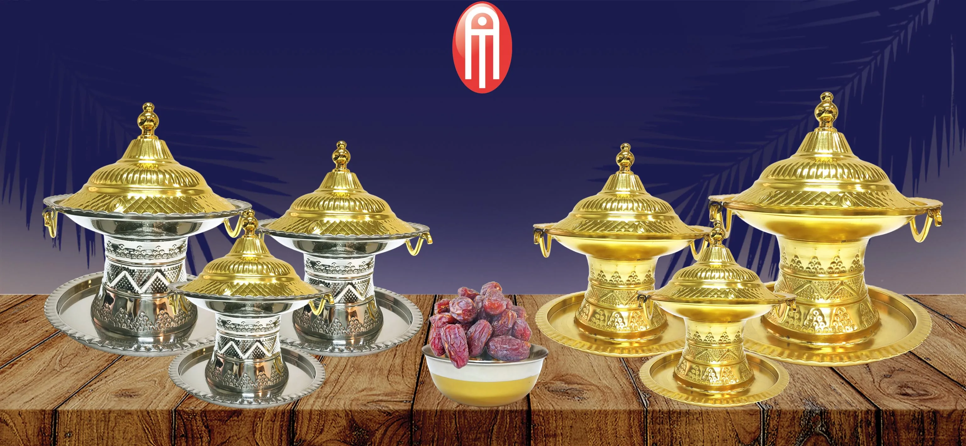 Gold Plated Premium Quality Highest Selling Arabic Stainless Steel Dates Bowls