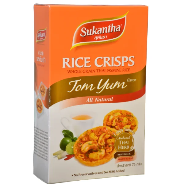 Wholesale Rice Crisps Whole Grain Thai Jasmine RiceWith Tom Yum Boxed Net. W.T. 75 Gram. 1 x20 from factory