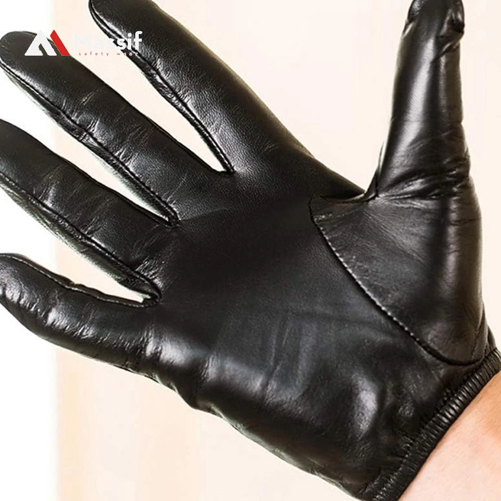 Industrial Double Palm Goatskin Grain Leather Driver Gloves, Keystone Thumb, Work Gloves Grain Leather Driver Gloves