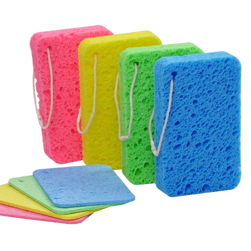 compressed cellulose sponge no scratch natural Strong water absorption  for Kitchen Bathroom Cars Funny Cut-Outs DIY for Kids