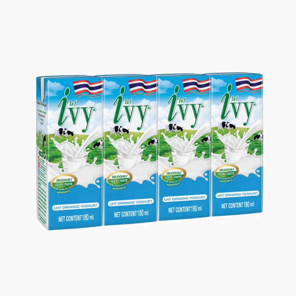 Thai Product With Delicious Taste Ivy UHT Yoghurt Original 180 milliliter Vitamin Plus Excellent Quality Ingredients