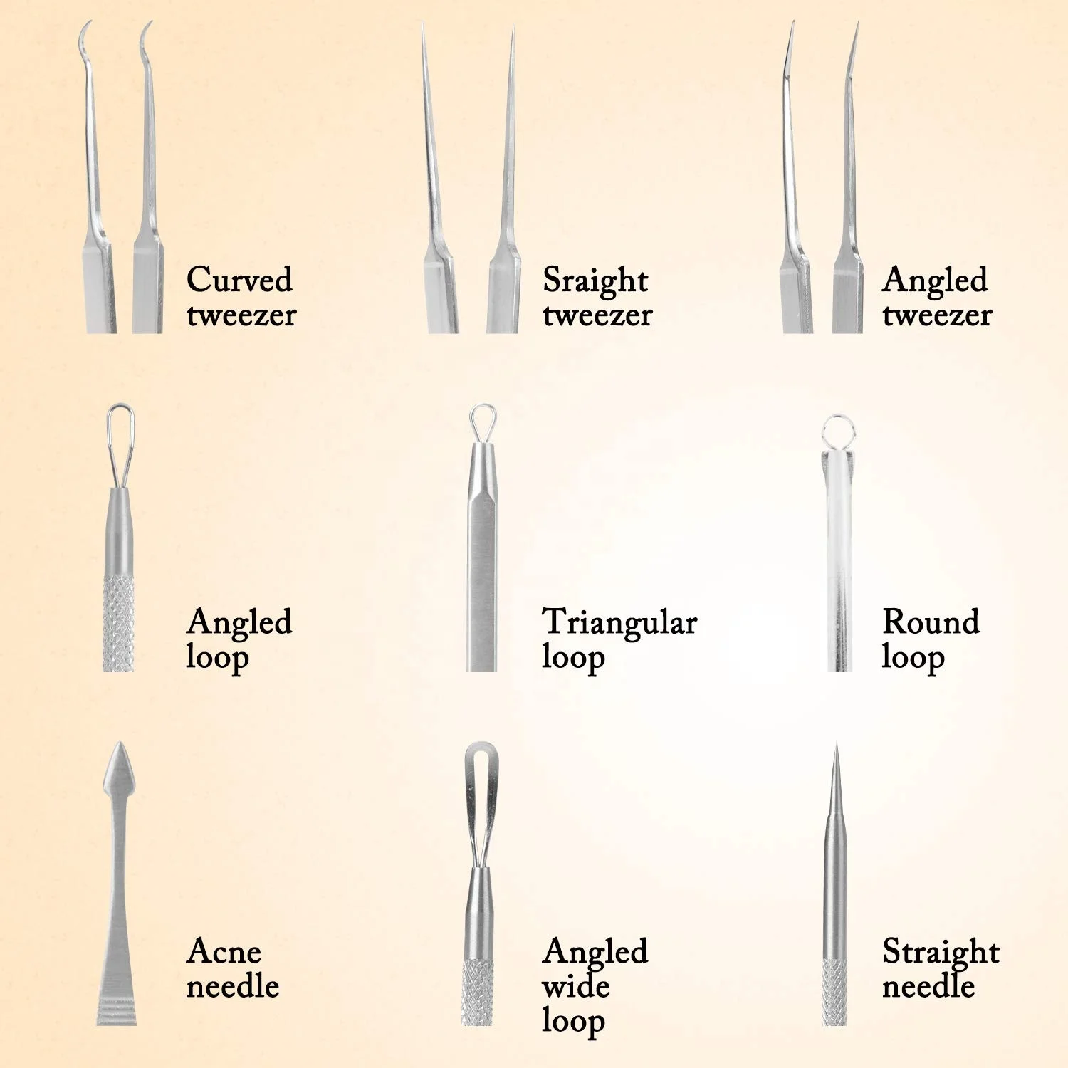 Blackhead Remover Pimple Comedone Extractor Tool Kit Stainless Manual Treatment For Acne Blemish Whitehead Popping Zit Removing