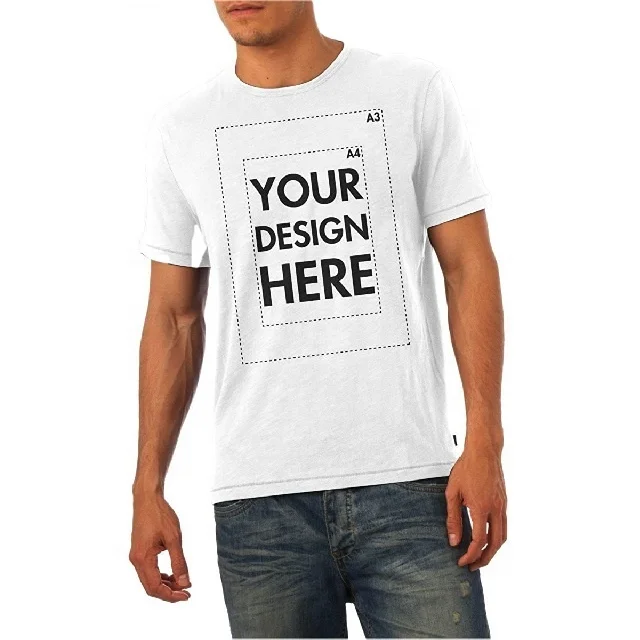 Basic Cheap Custom Print Election Give Away Oem Spun Poly Cotton Fabric Round Neck Promotional Mens T-shirts On Demand Apparel