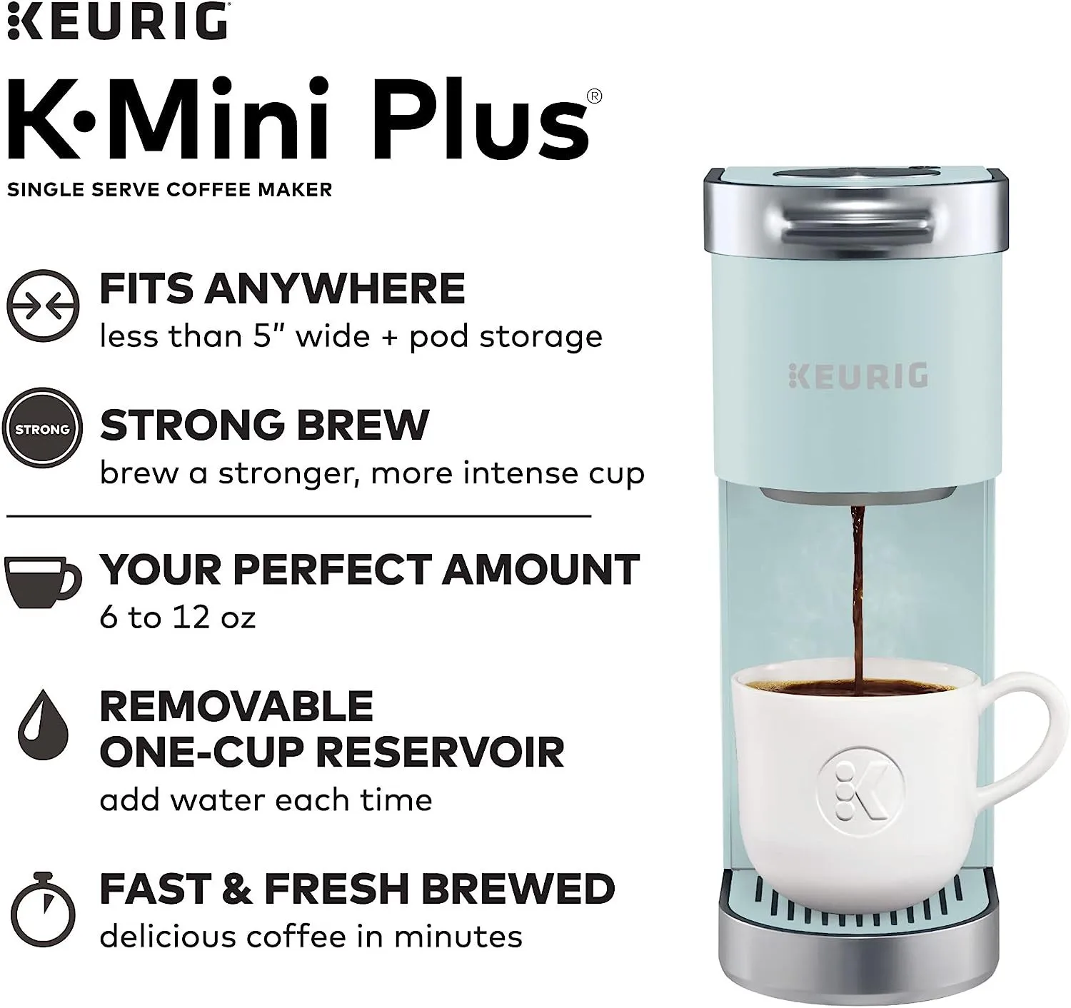 NEW PRODUCT Keurig K-Mini Plus Coffee Maker, Single Serve K-Cup Pod Coffee Brewer, 6 to 12 oz