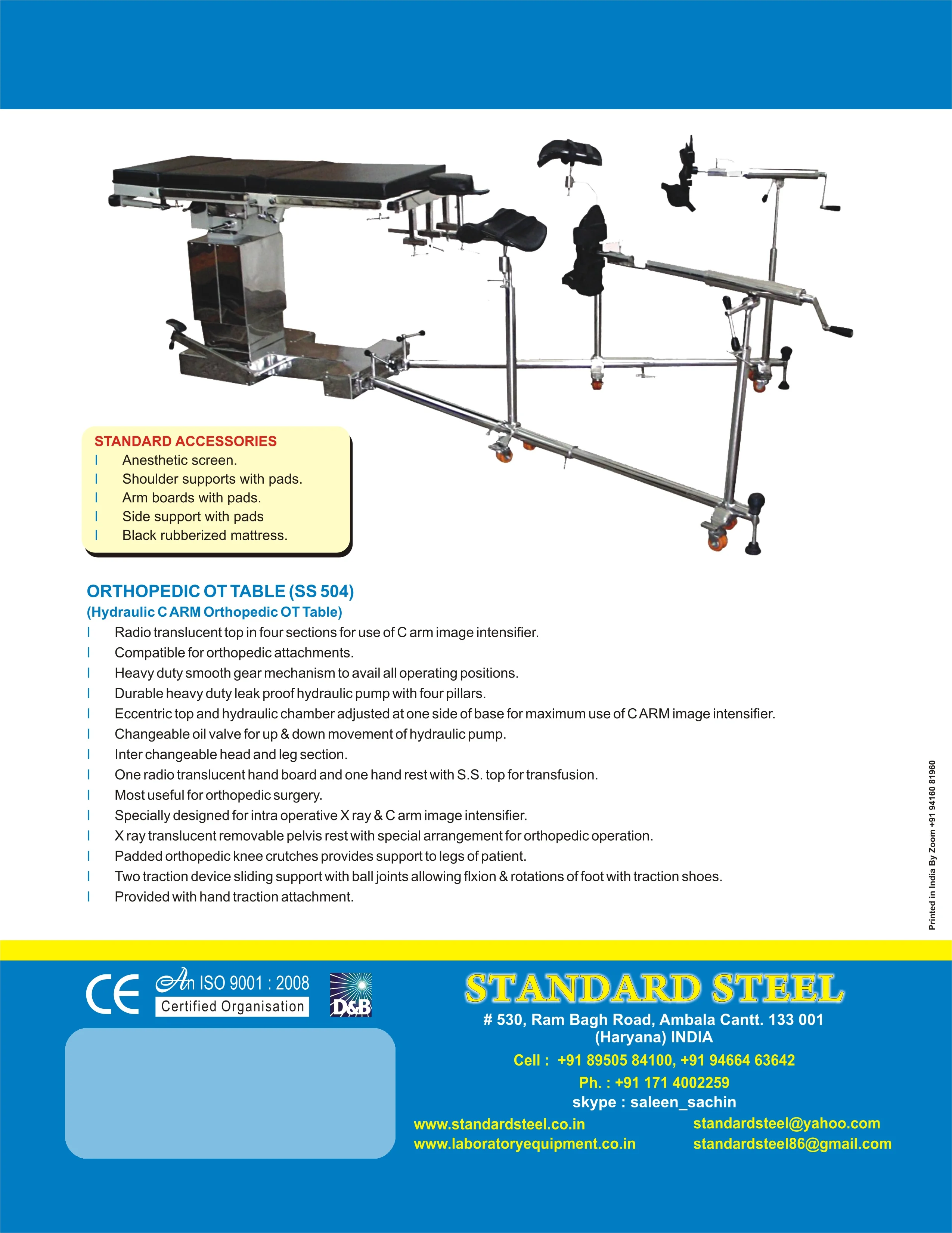 Hospital C arm OT table with orthopedic attachment Hydraulic Orthopedic OT Table Patient Operating Table