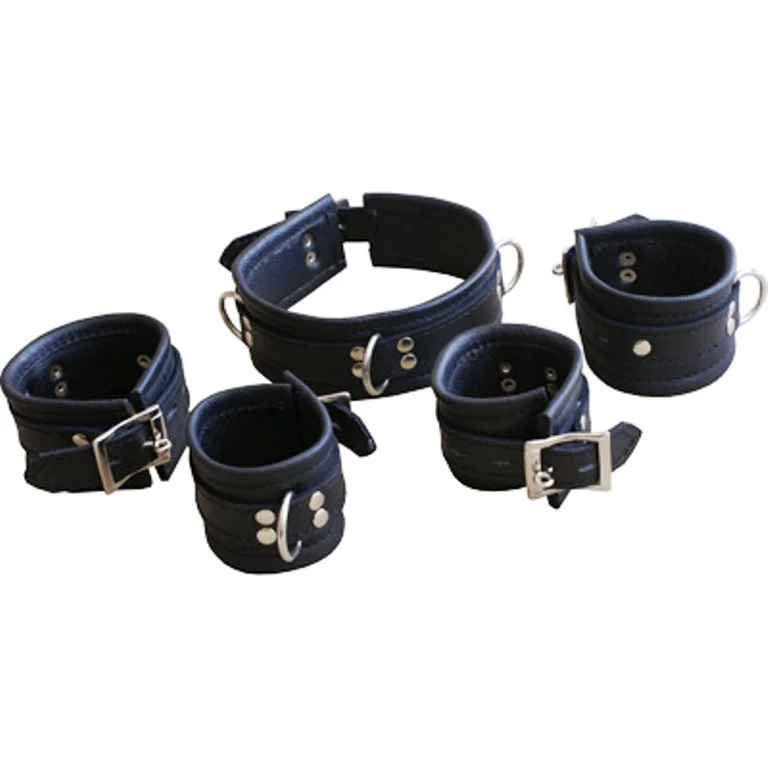 HMB-404C LEATHER WRIST BAND BRACELET DOUBLE STRAPS CUFFS GOTHIC STYLE BANDS WRISTBAND BDSM CUFF