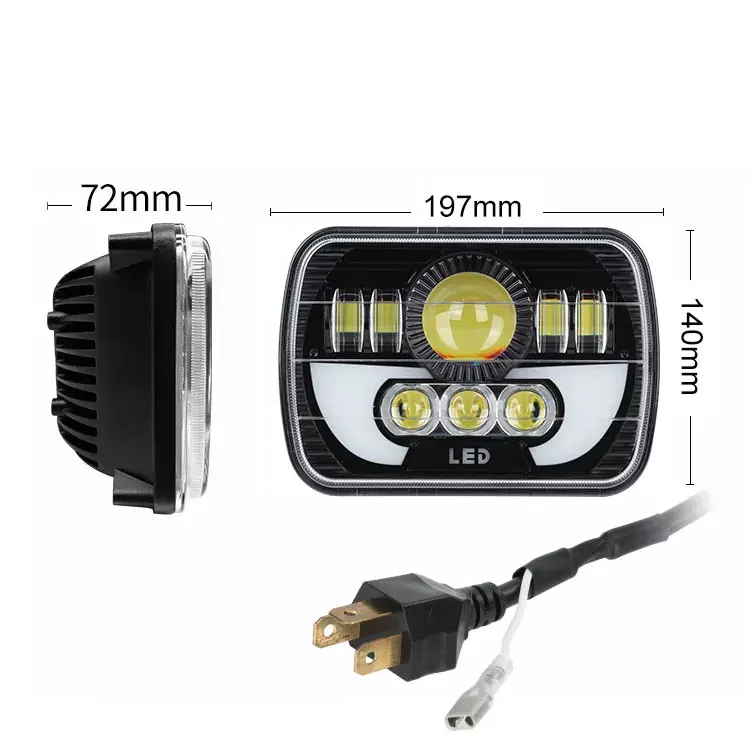 Super Bright car led Square Headlight Turning Signal 5x7 inch Pickup Truck Headlight