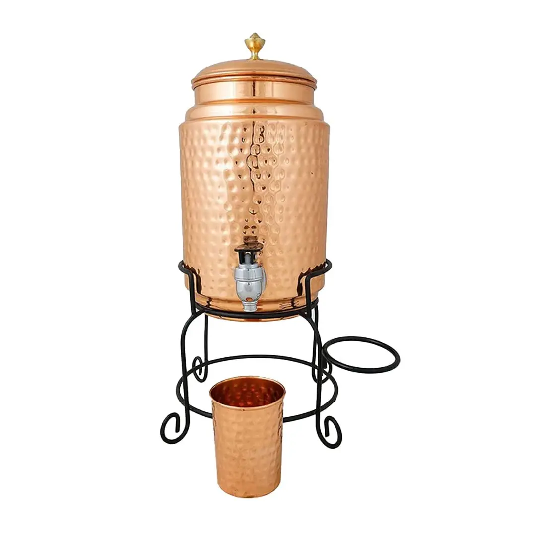 Best quality copper water storage pot Ayurveda Copper 5 Liter Copper Water Dispenser customized size