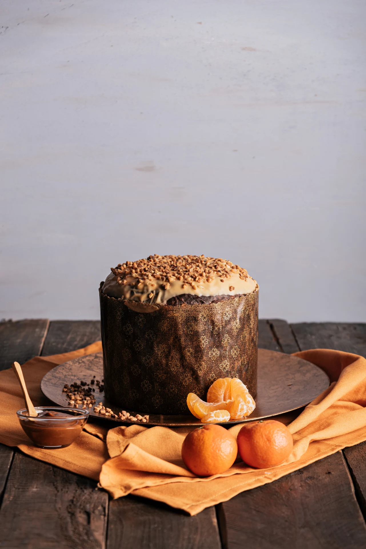 Итальянские высококачественные Panettone с карамелью и мандарином-высококачественные ручной работы мандарином