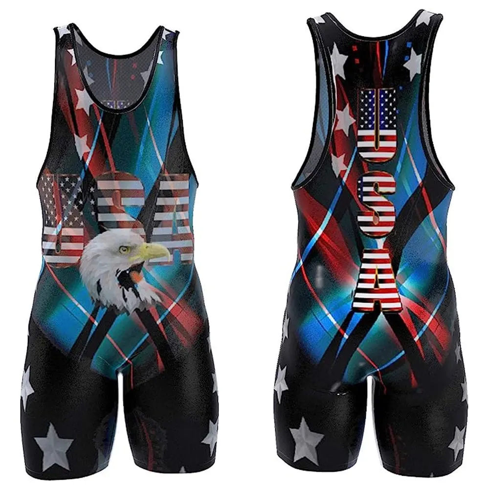 Custom Wholesale Plus Size Adults Youth Wrestling-uniform Powerlifting Custom Tights Clothes Wrestling Singlets