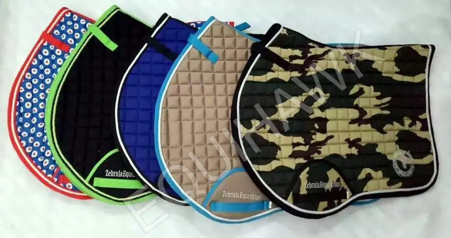 PREMIUM SPARKLE FABRIC SADDLE PAD WITH COTTON OR WAFFLE LINING  CUSTOM DESIGN SPARKLE FABRIC SADDLE PAD