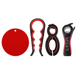 Multi function bottle opener set can opener portable jar opener for gift set