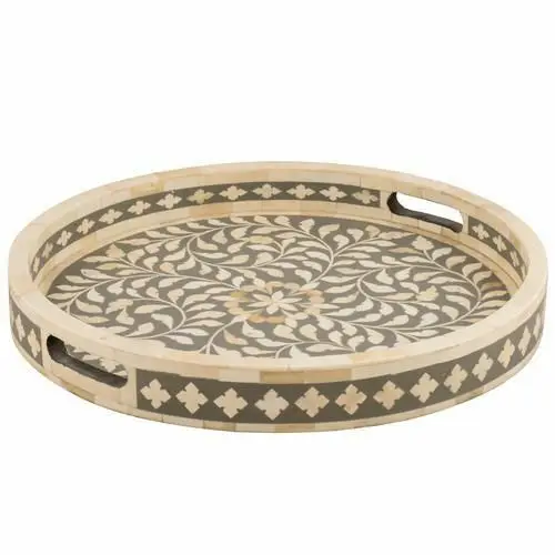 Breakfast Serving Tray For Best Quality Food Snacks Serving Tray Durable Quality Marble Tray Rectangular Golden Finishing