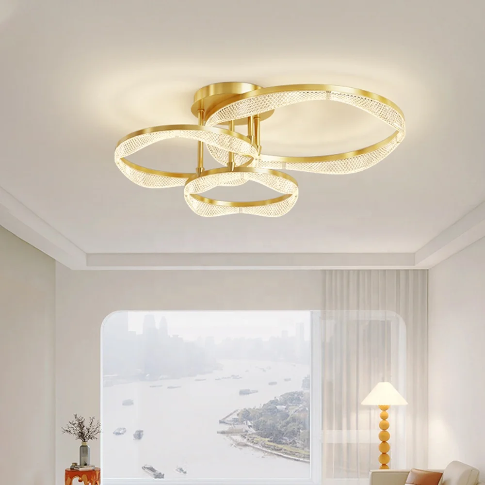 light ceiling indoor decoration bedroom living room villa acrylic aluminum modern led ceiling lamp
