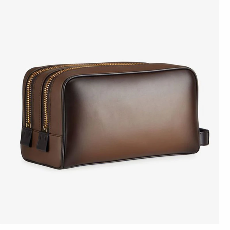 New fashion vintage PU leather Shaving Dopp Kit bag men toiletry clutch bag travel storage cosmetic bag Dopp Kit