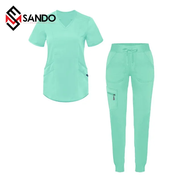 Custom logo Nurse Scrub Suit Medical Clothing Uniforms medical scrub Short Sleeve Uniform Women Nurse Scrub Hospital Uniform Set