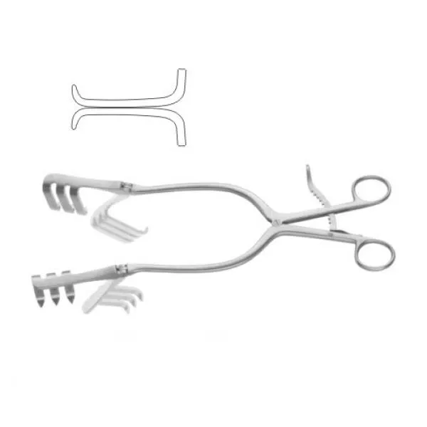 SPZA Beckmann-Adson самоудерживающий Ретрактор 4x4 Длинные острые зубцы из нержавеющей стали 30 5 см-12 дюймов