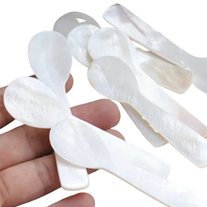 White natural shell caviar spoon mother of pearl spoon customized logo