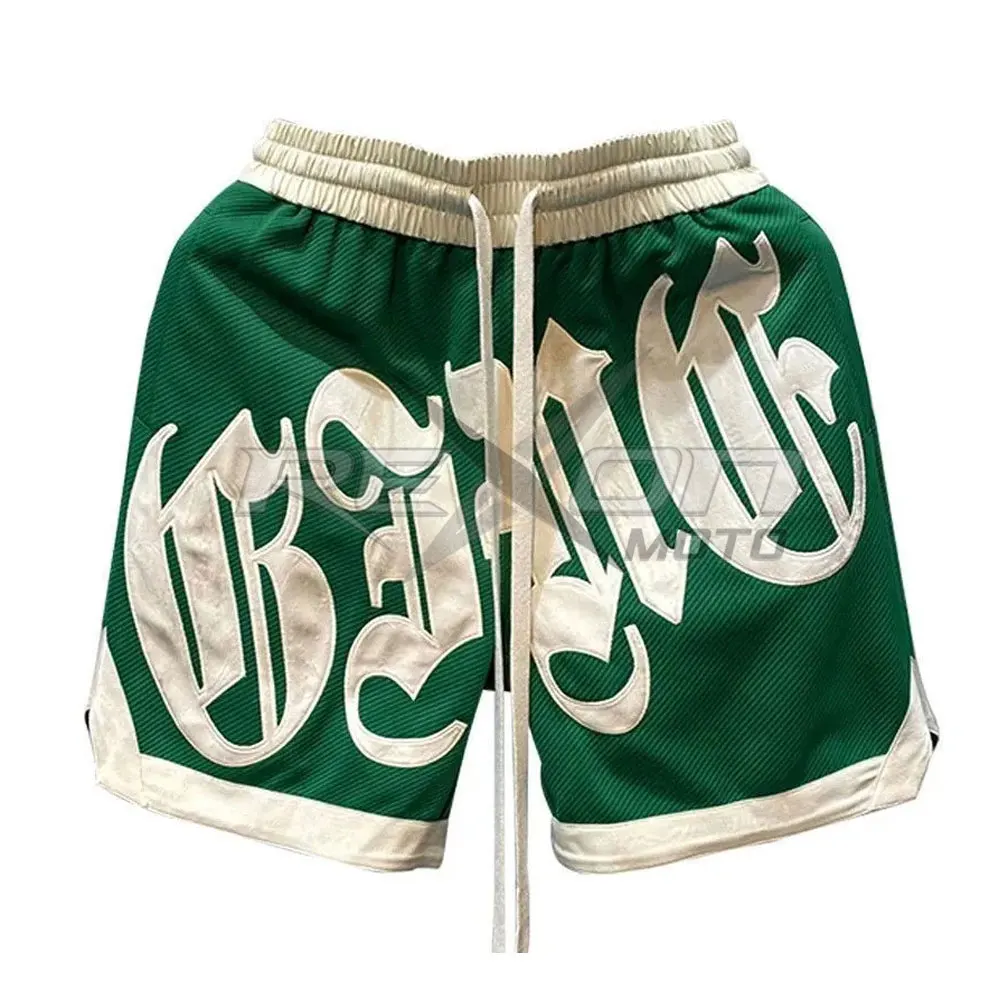 Customized Letter Embroidery Summer Running Shorts Wholesale Breathable New Design Custom Logo Embroidery Shorts
