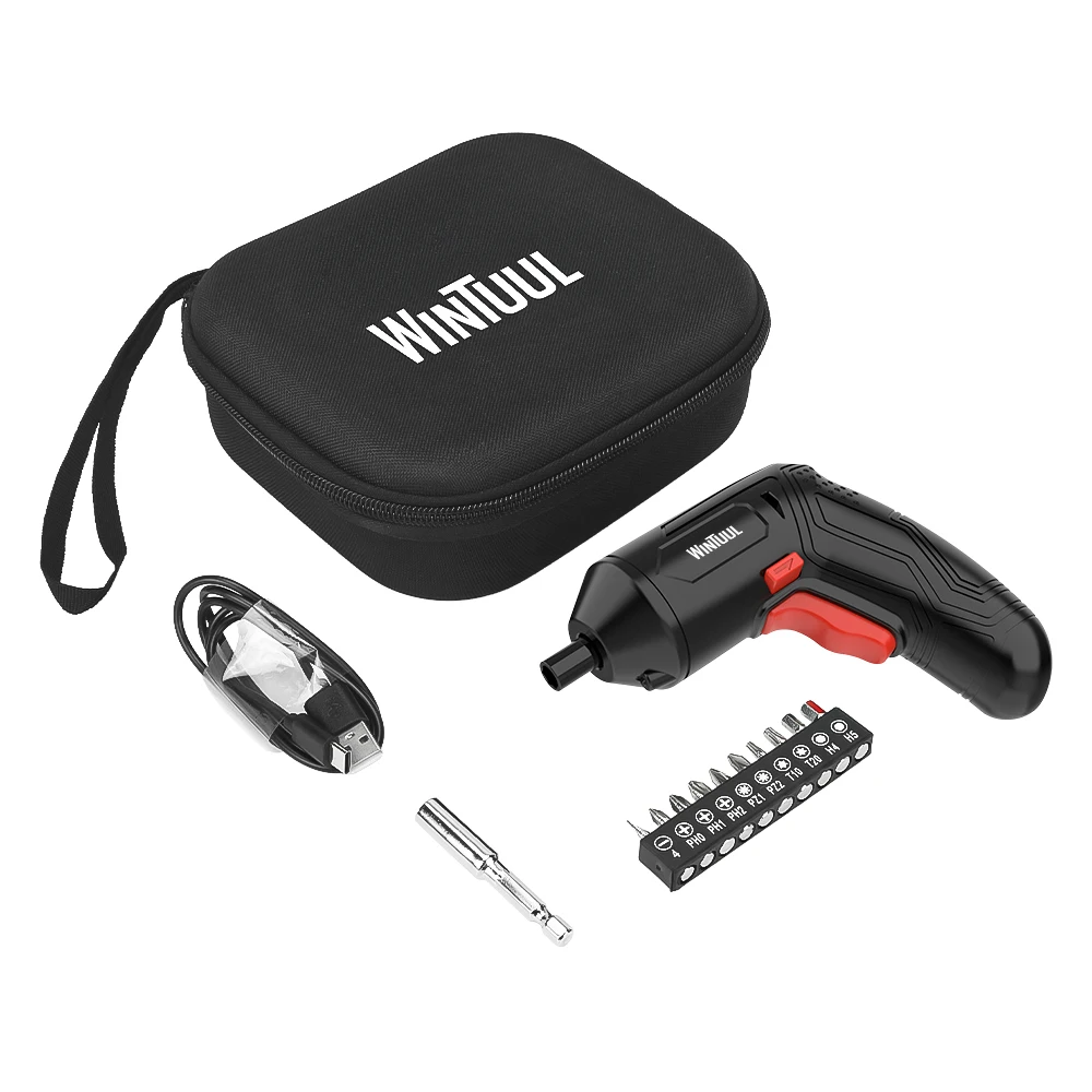 Rechargeable Electric Screwdriver Portable Set, 3.6V with 13pcs Cordless Accessories, Dual Position Handle and LED Headlight