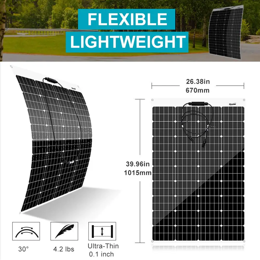 Fixation Panneaux Solaires Prix Residential China Wholesale 200w 400w 800w 1000w 2000w 10000w Flexible Solar Panels 600w Price