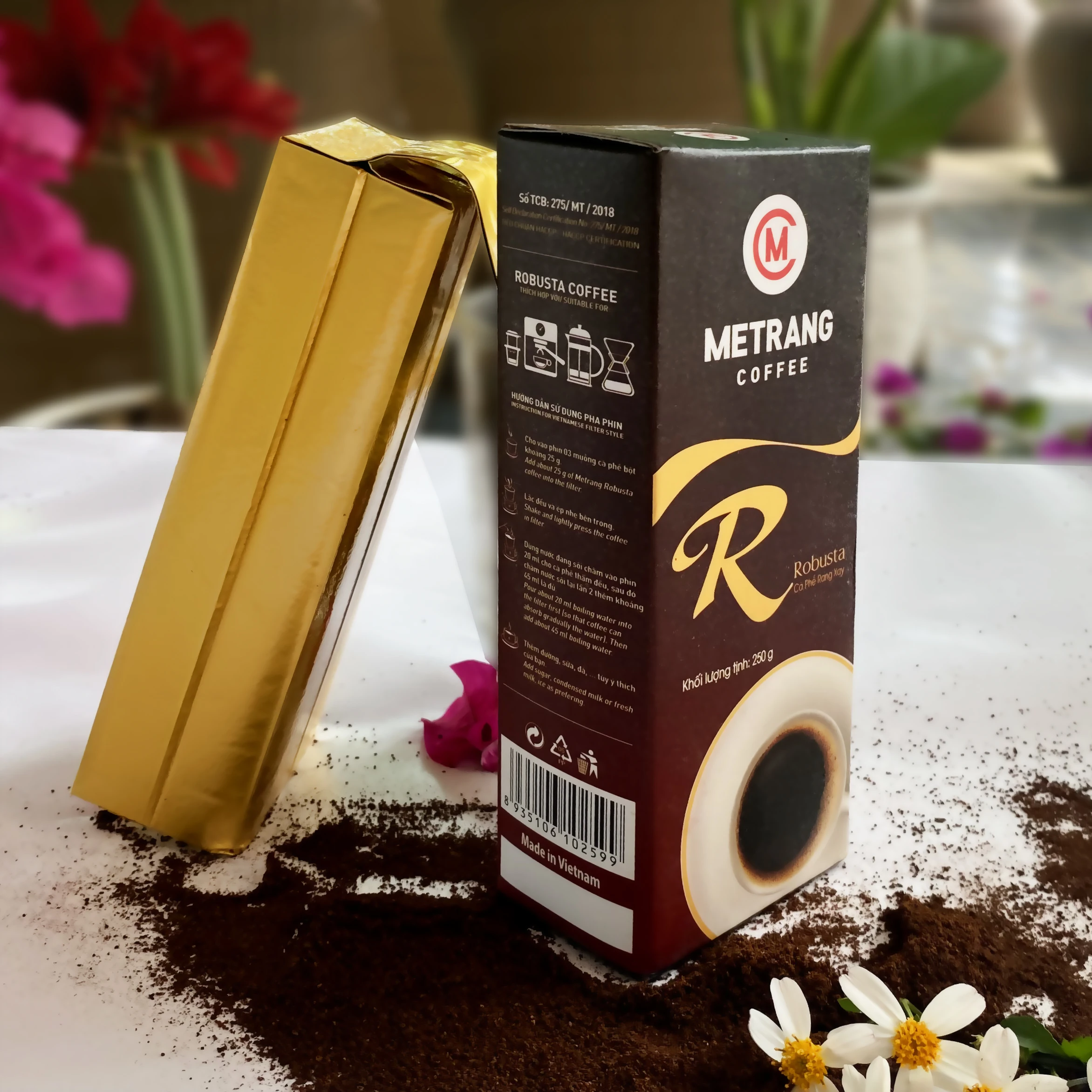 Premium Robusta Coffee Powder High Value OEM Box Packaging Medium Roast with Bitter Taste Made in Vietnam