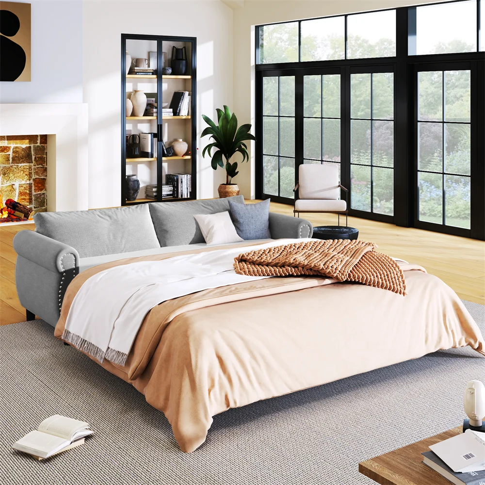 Dongguan Factory Sleeper Couch Futon Convertible Sofa Bed Supplier with Large Memory Mattress for Living Room Spaces Bedroom