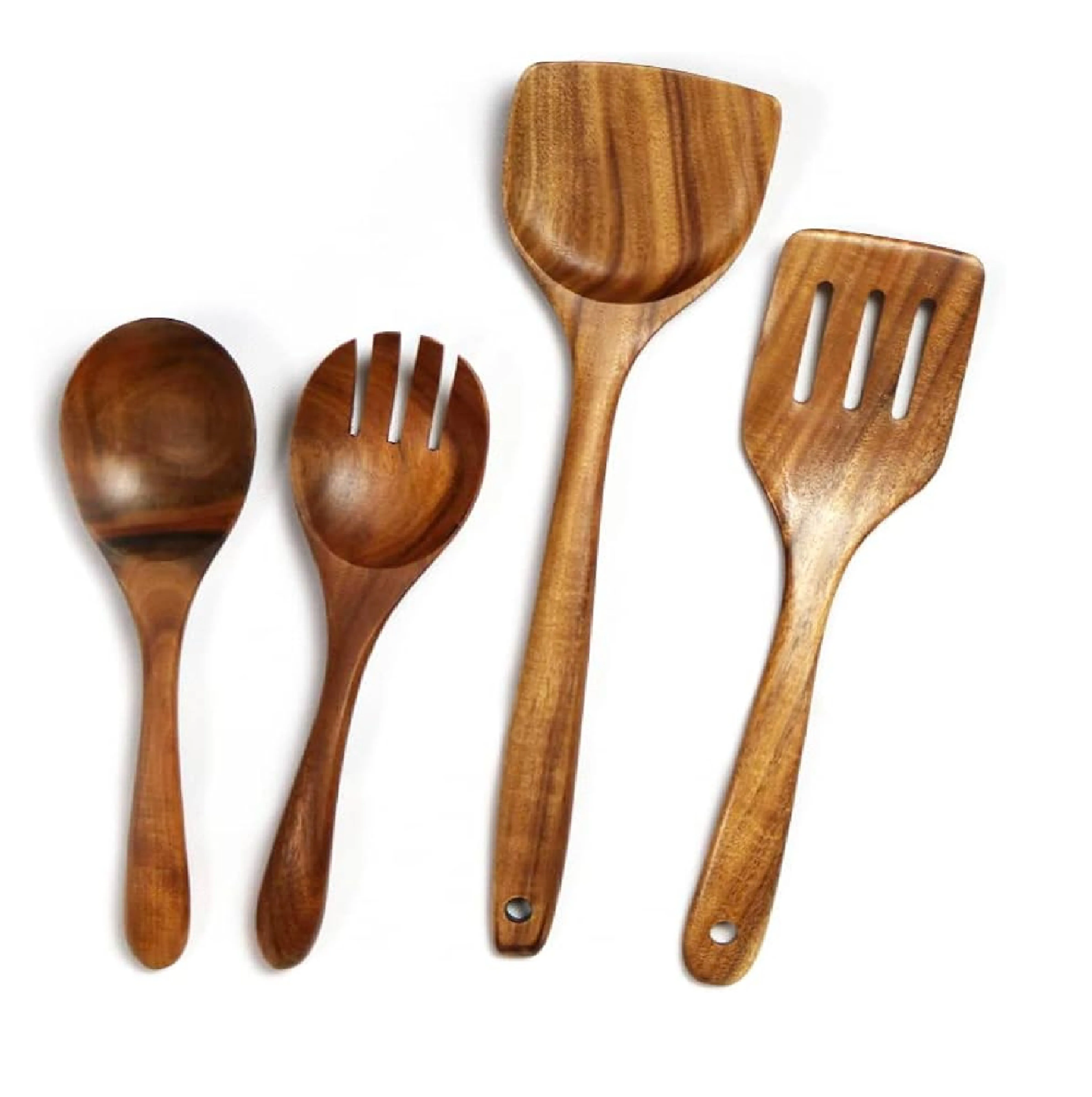 Highly Polished And Best Quality Handcrafted Mango Wood Serving Spoons Kitchen Accessories Wooden Flatware Sets