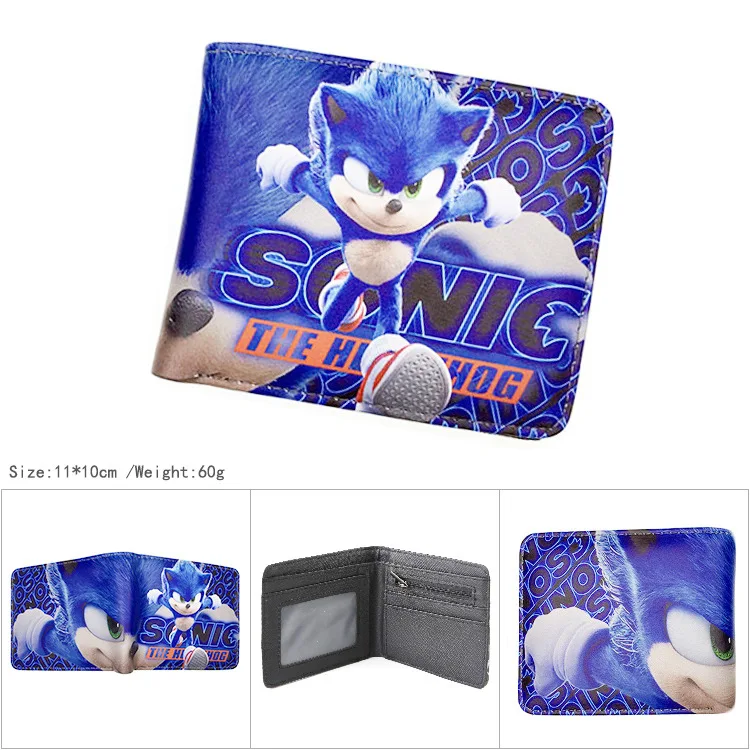 Anime Sonicc student Men and women PU leather coin purse man card wallet