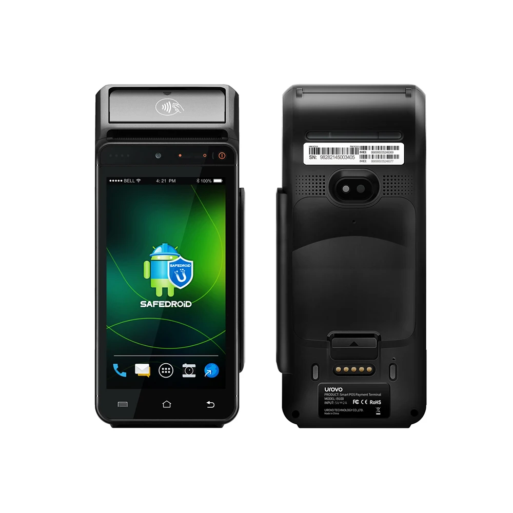 Handheld Rugged Android POS machine with QR Code Scanner 4G android POS System with printer