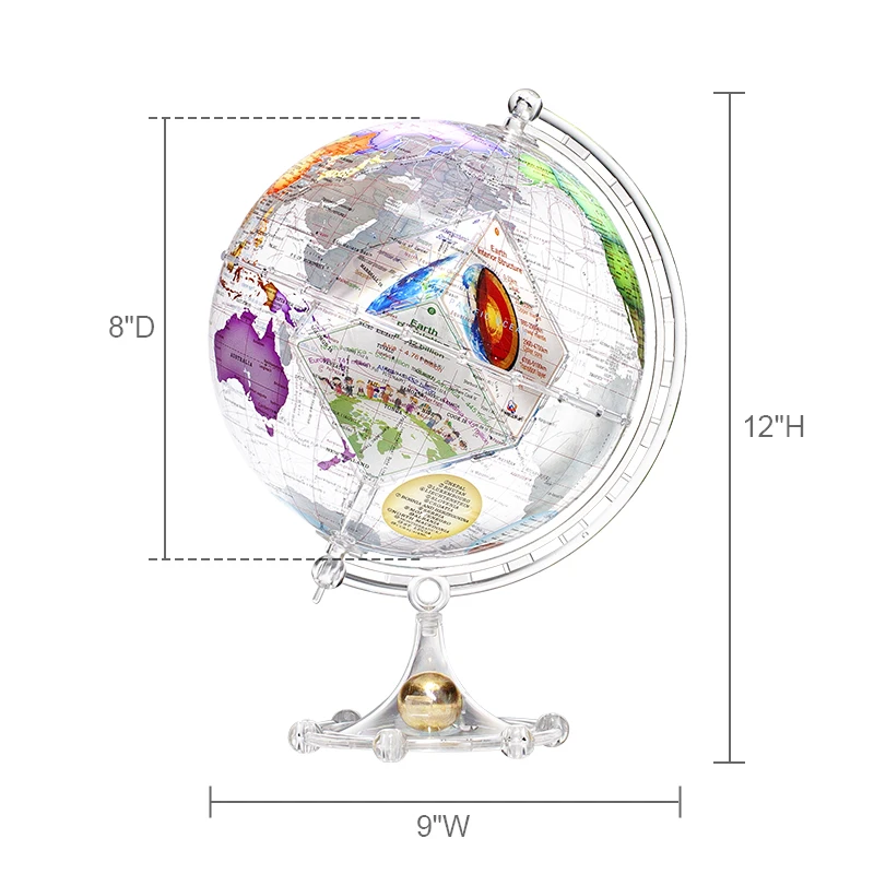 Wellfun With Wholesale Low Price Gift Box With Acrylic Novelty Gifts Decor Globe Earth Globe Decorative Photo Frame Globe
