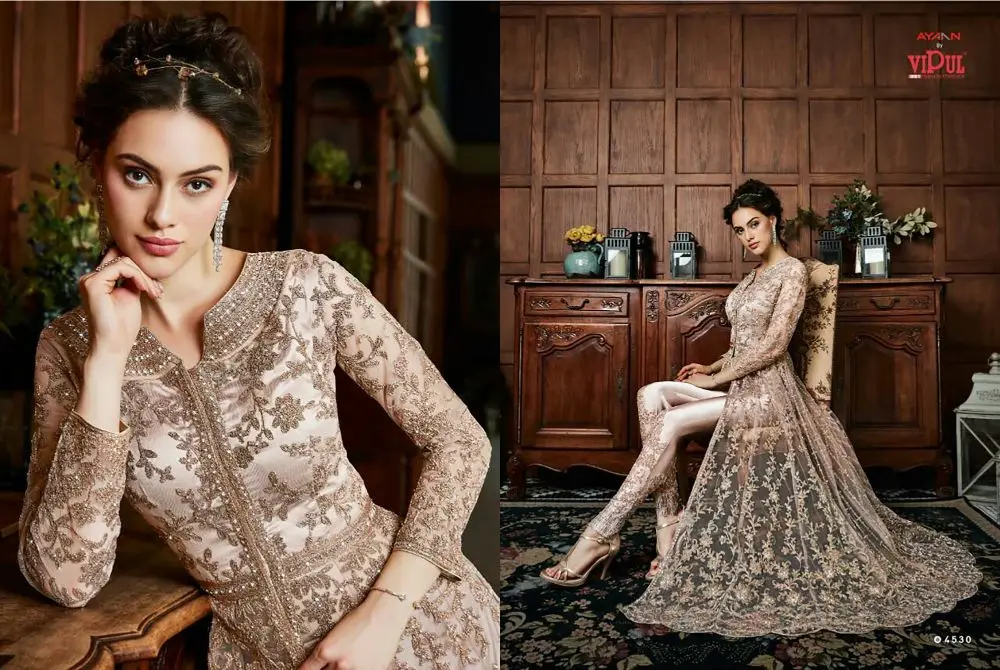 Индийская модная Мода для женщин длинное шелковое платье Banglory с вышивкой Anarkali Kurti Dupatta одежда свадебных вечеринок костюм