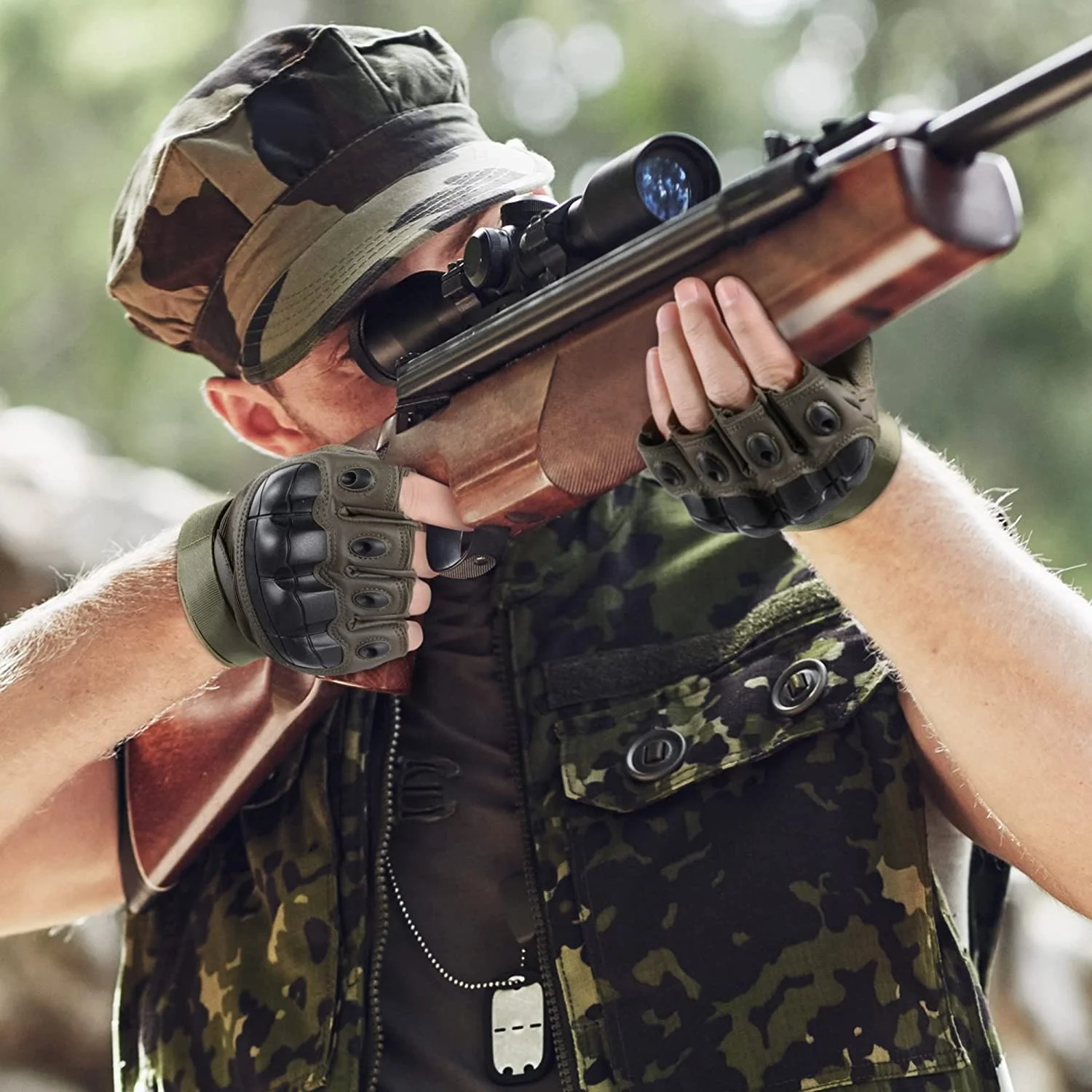 Flexible Breathable Half Finger Hard Knuckle Customized Touch Screen Motorcycle Motorbike Sports Racing Gloves For Men