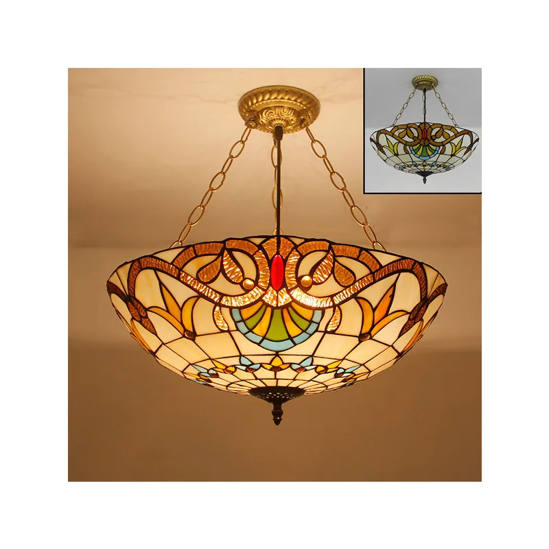 Handmade european style antique tiffany chandeliers hanging lamp for decoration