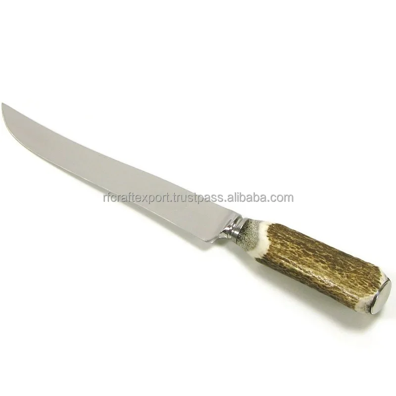 New Custom Natural Horn Handle Design Steel Flatware Set Antique Polished Metal Cutlery  from India by RF Crafts
