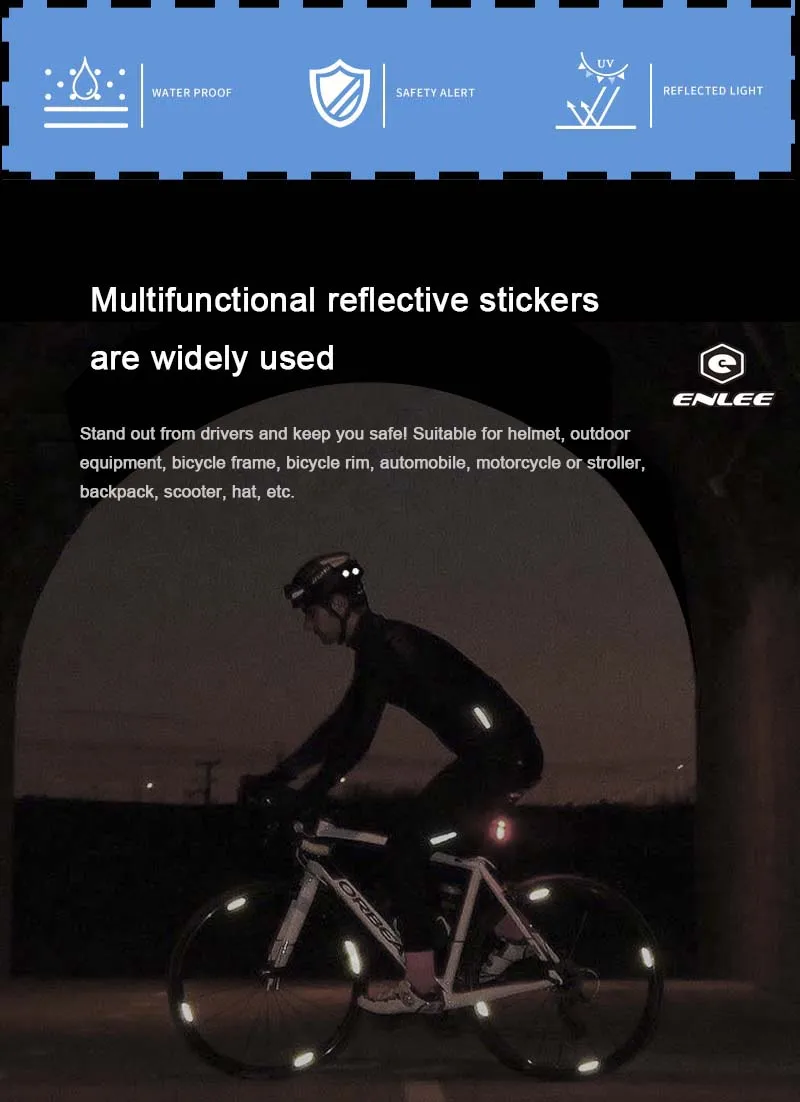Multifunctional reflective strips, road mountain bike bicycle body stickers, logo stripe warning stickers