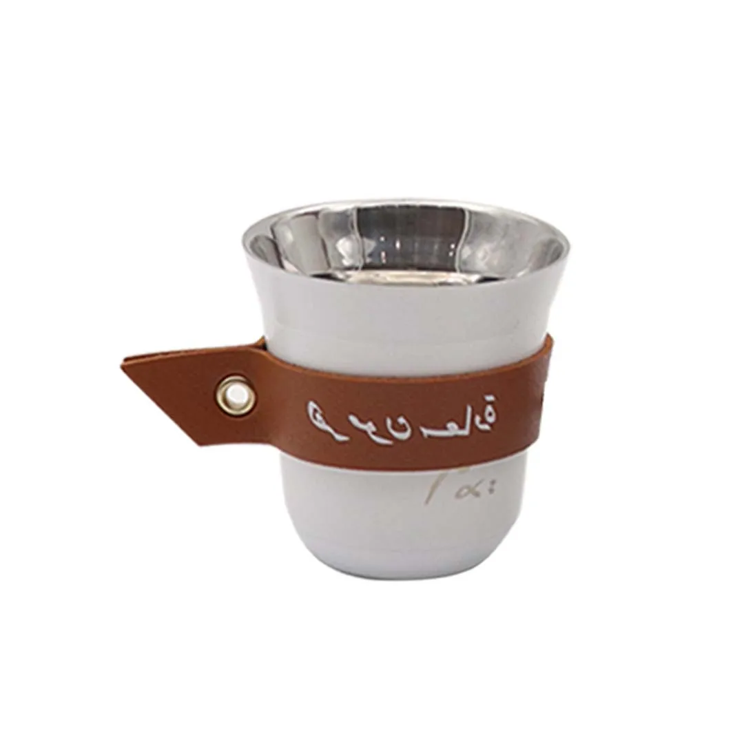 Wholesale Outdoor 1 L Large Double Wall Stainless Steel Insulation Water Flask Half Handle  Paraagua Mate Cupwith leather