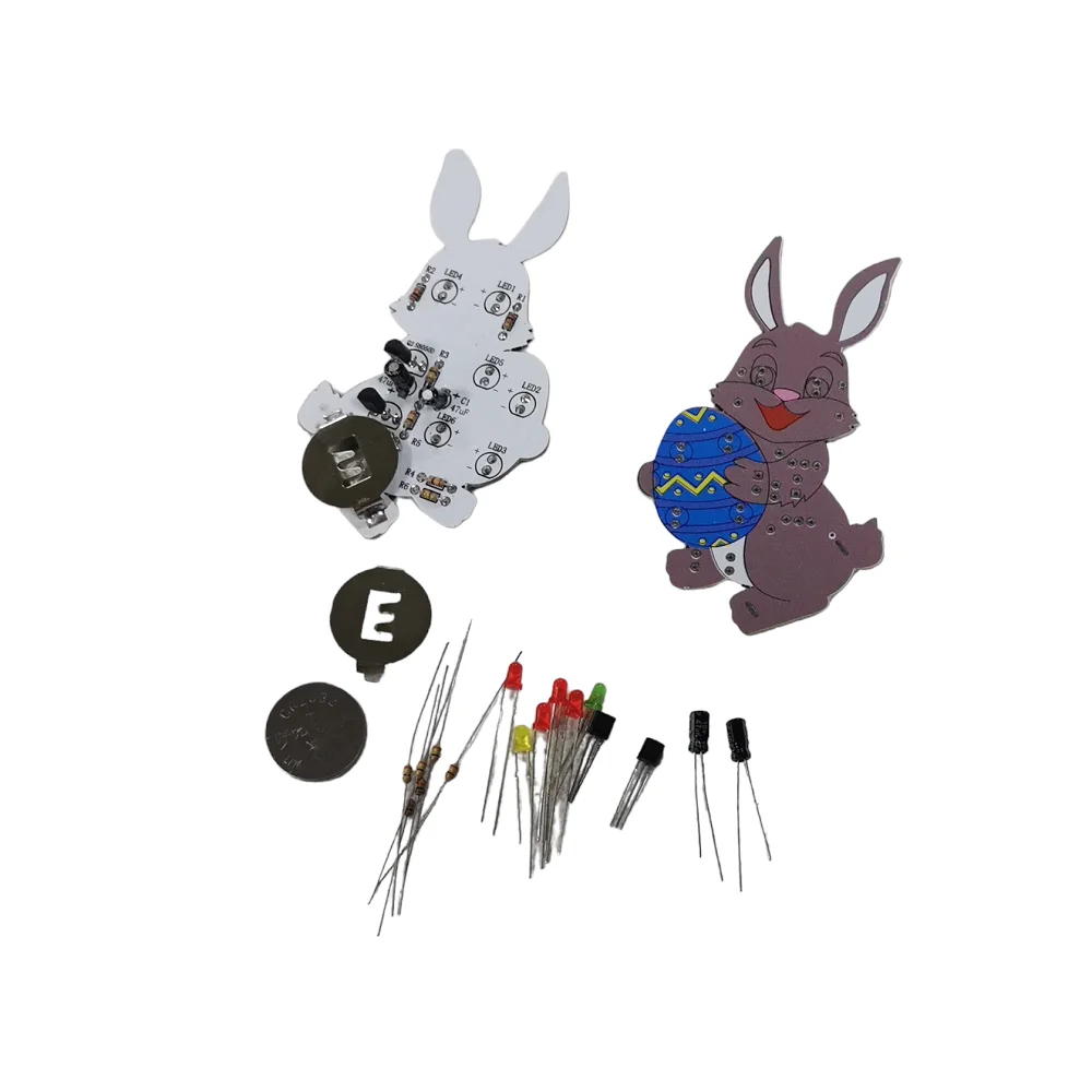 DIY electronics soldering fanny easter rabbit LED flashing electronics  kit training soldering kit