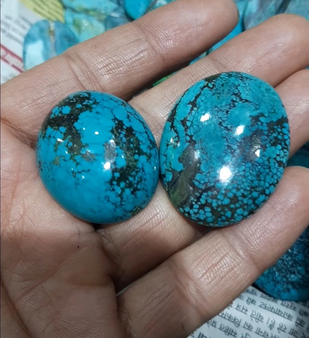 Natural Craft Making Turquoise Oval Shaped Gems Best Looking Smooth Loose Cabochon Summer Special Festival Making Jewelry
