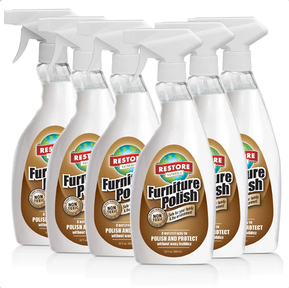 Premium Quality Wood Furniture Polish without the Waxy Buildup (22 fl. oz. / 6 pack)