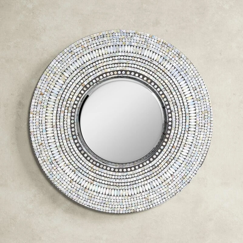 Beautifully Crafted Mother of Pearl Wall Mirror Handmade  MOP Wall Mirror For Decor Bedroom Hotel Restaurants Bathroom