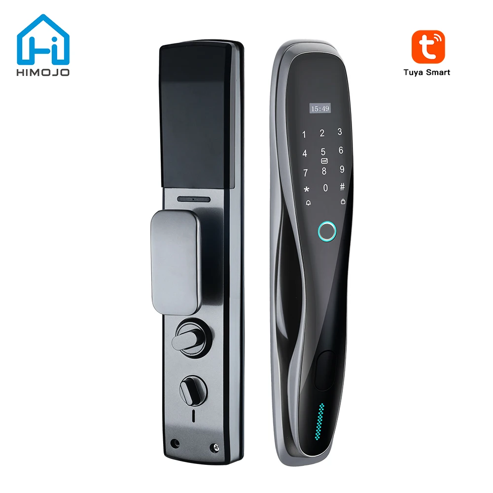 HIMOJO In Stock WiFi Tuya Smart Lock APP Access Electronic Biometric Fingerprint Digital Smart Door Lock for wooden doors