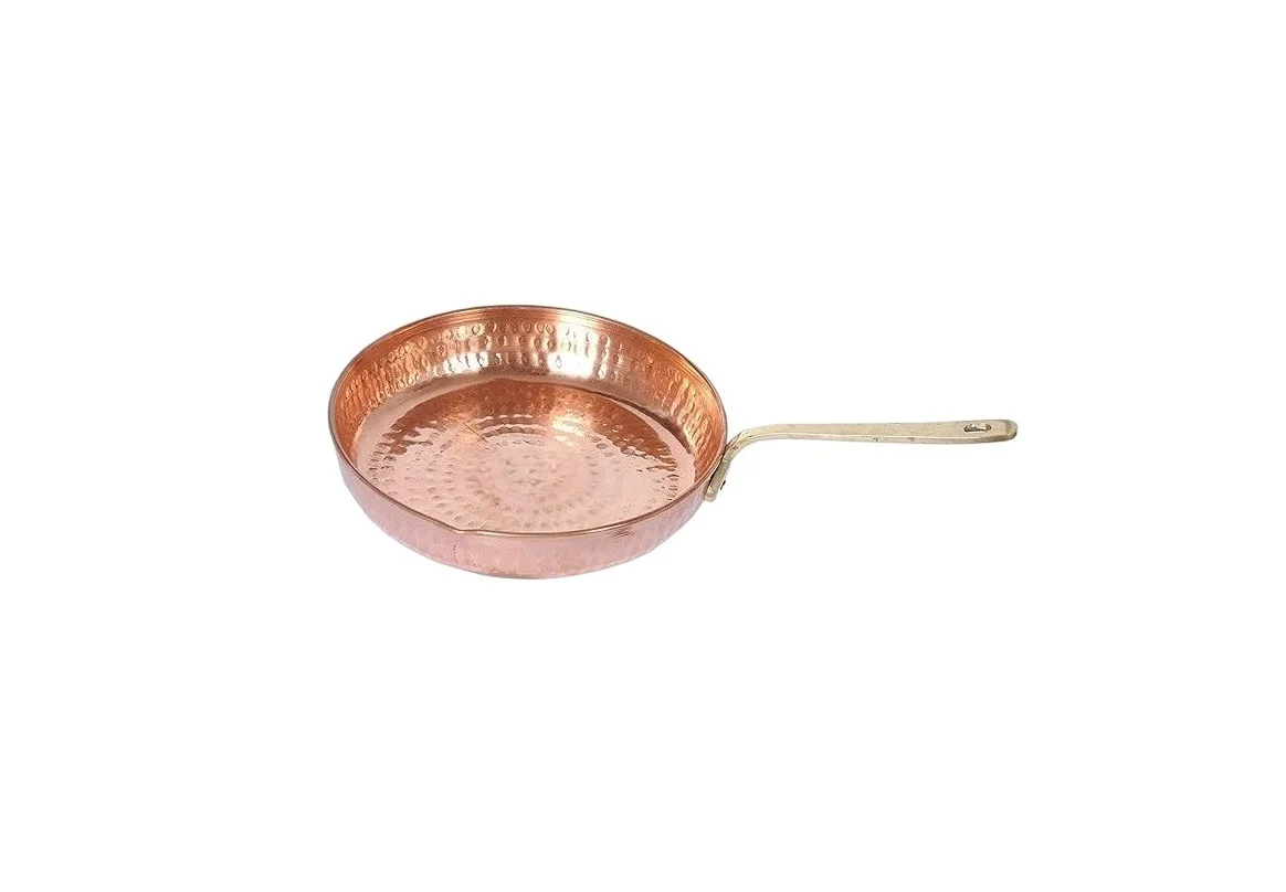 Simple Look Food Grade Stainless Steel Frying Pan With Copper plating In Customized Shape With Handle for Cooking Pot Fry Pan