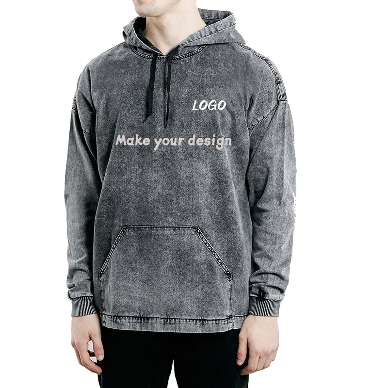 OEM Custom Logo Heavyweight 500 GSM Oversized Pink Color Custom Wholesale Vintage Acid Wash Hoodie For Unisex