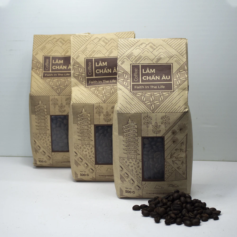 Оптовая продажа 500 г жареного кофе в зернах Robusta OEM/ODM упаковочная коробка Сделано во Вьетнаме