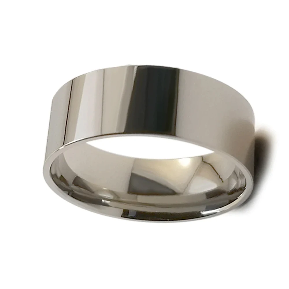 8mm DIY Jewelry Making Ring Core Base Beveled Flat Hammered Edge Ceramic Titanium Tungsten Carbide Blank Ring