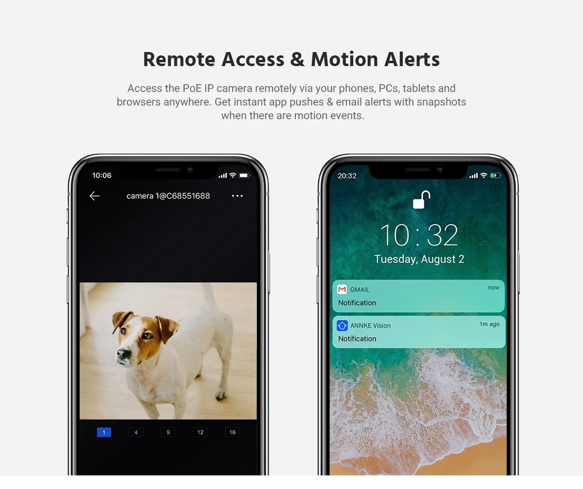 ANNKE 5MP 8CH 8pcs Cameras PoE NVR Security System with Audio Remote Access Surveillance CCTV Camera System with 2TB HDD